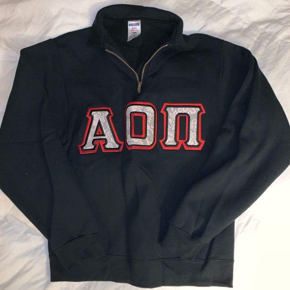 AOII Black Quarter Zip Sweatshirt